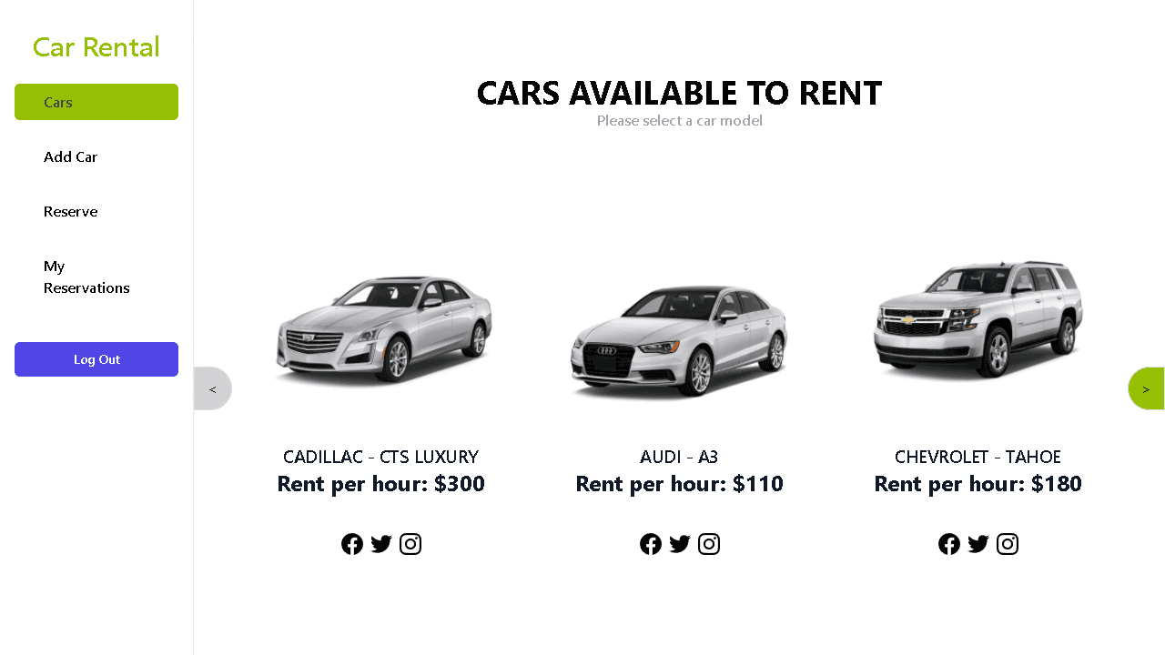 Car Rental FrontEnd